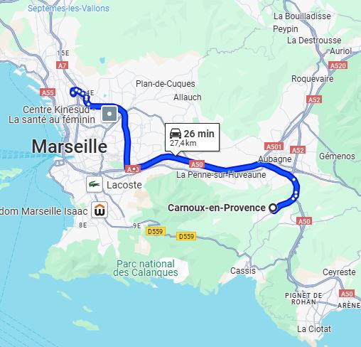 Itinéraire Matoubrillant Carnoux-en-Provence